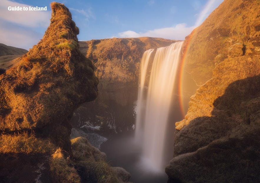 Skogafoss is right by the museum of Skogar.