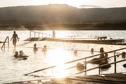 Relax at the Vök Baths in east Iceland.