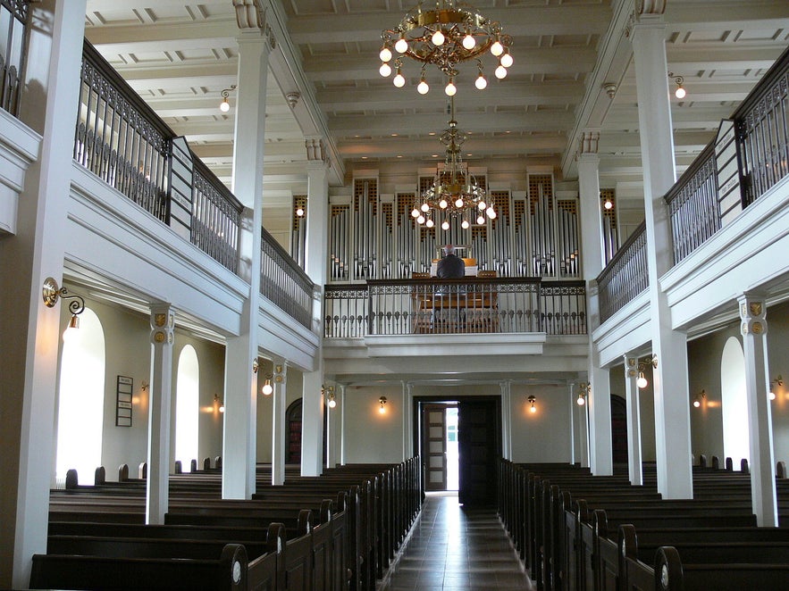 Domkirkjan Church in Reykjavik sits in the city centre