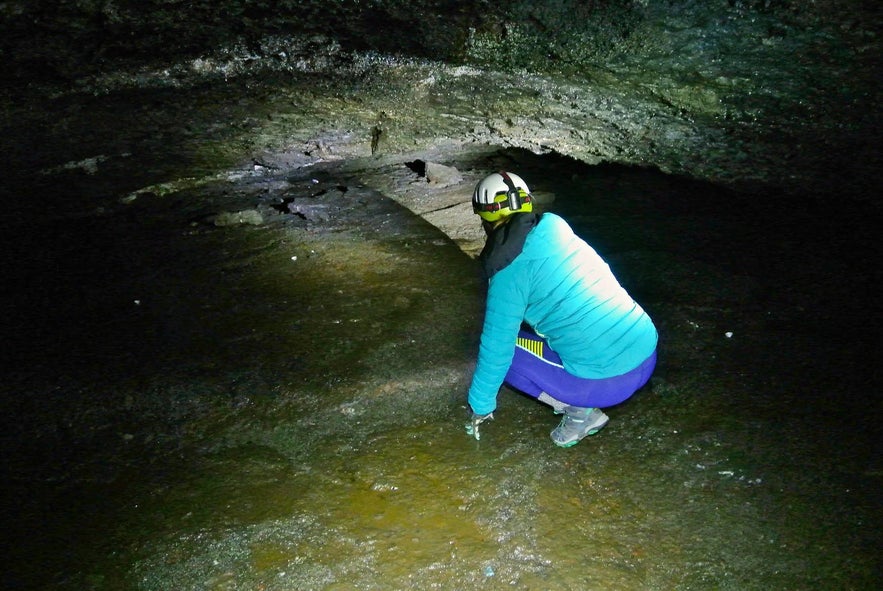 Leiðarendi cave is a prime example of an Icelandic lava tube.