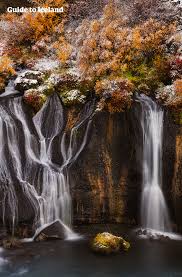 Hraunfossar is a waterfall on the edge of Hallmundarhraun.