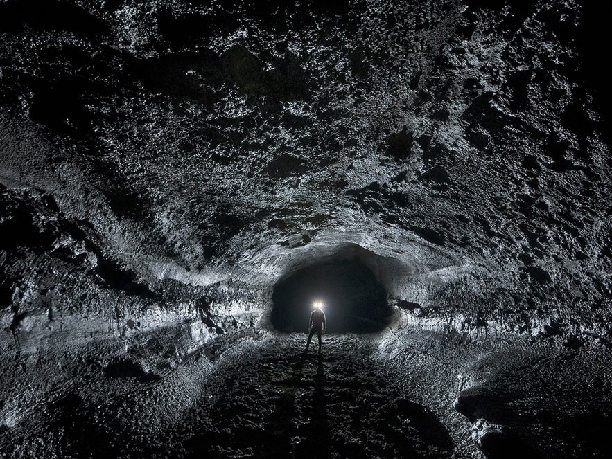 Surtshellir cave in West Iceland is a beautiful formation.