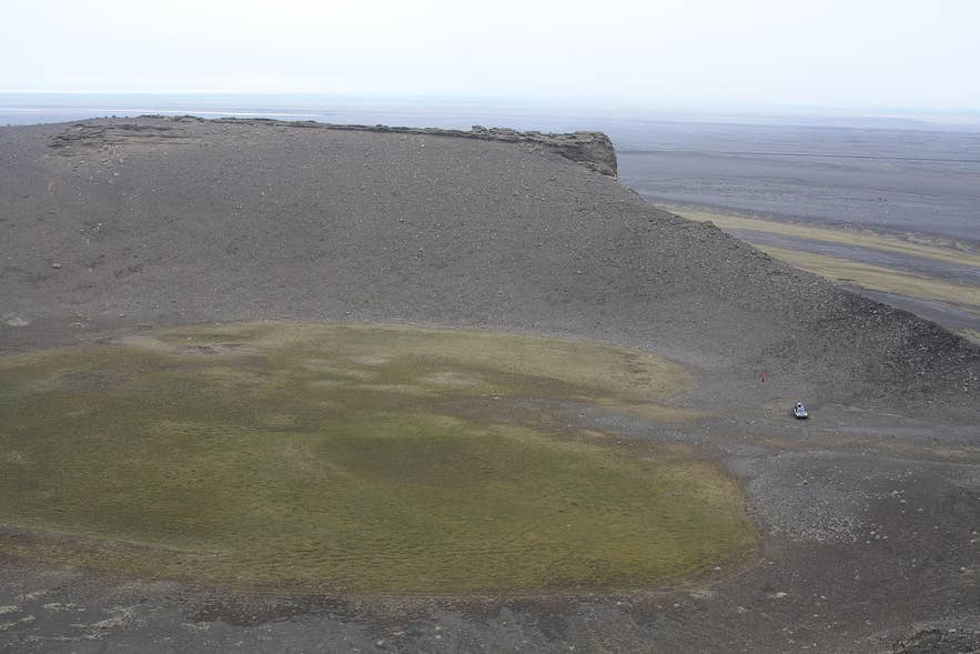 The Hrossaborg crater on the open plateau beside Route 1 in Northeast Iceland