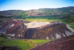 Ljosufjoll is a colourful pair of craters.