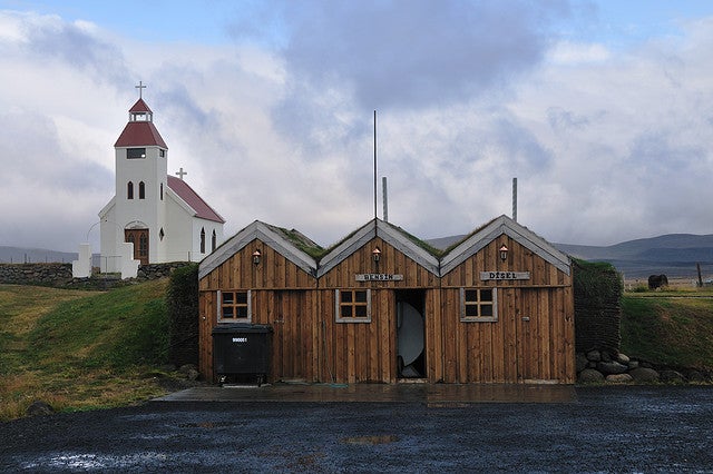 Modrudalur a Fjollum is a farm in Iceland with authentic turf buildings.