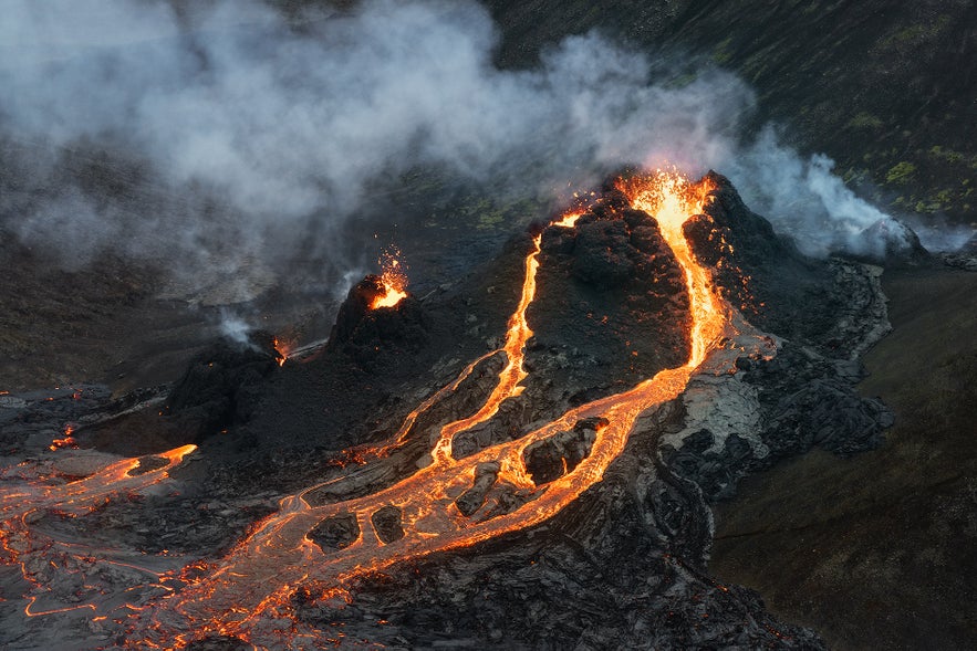 Geldingadalur地区的火山喷发较为缓和