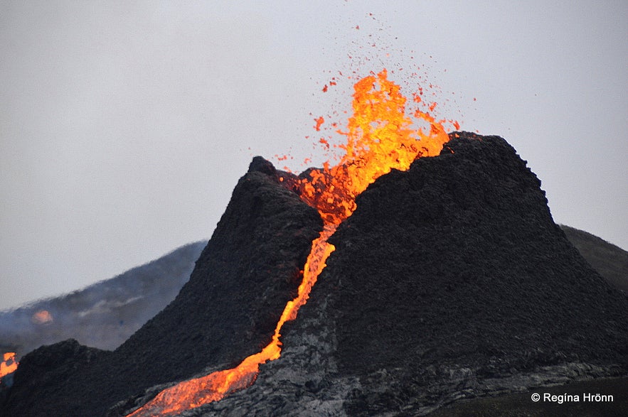 Volcanic eruption in Geldingadalir on the Reykjanes peninsula