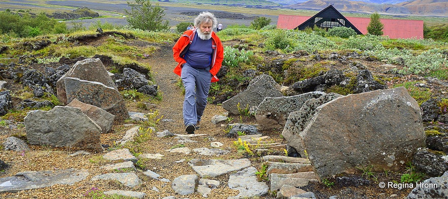 Ruins of a church at Stöng archaeological site in Þjórsárdalur