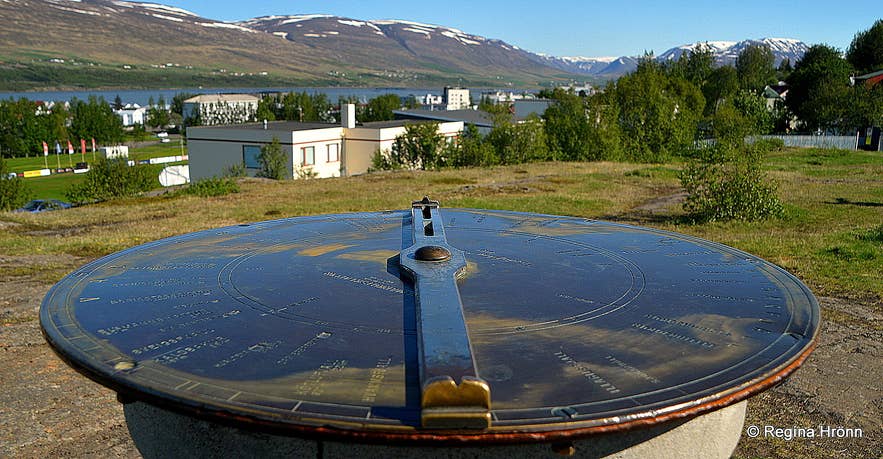 The view-dial on Hamarksotsklappir in Akureyri