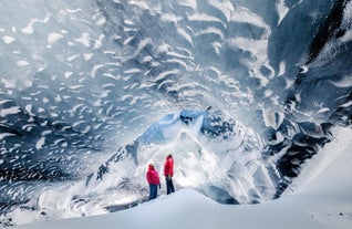 Ice Cave & Snowmobiling Tour in Myrdalsjokull Glacier