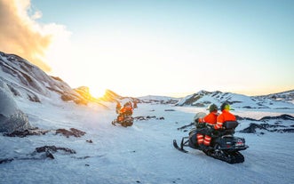 Ice Cave & Snowmobiling Tour in Myrdalsjokull Glacier