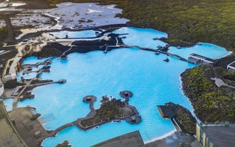 An aerial view of the entire Blue Lagoon resort.