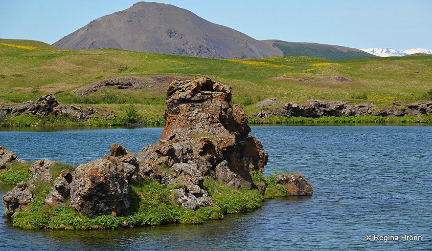 Lava pillars by Lake Mývatn