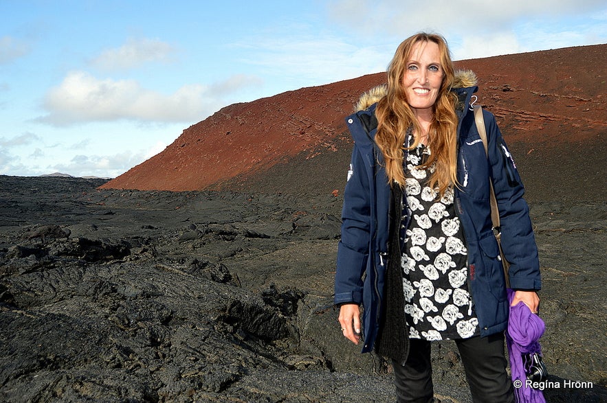 Regína at Gjástykki lava field