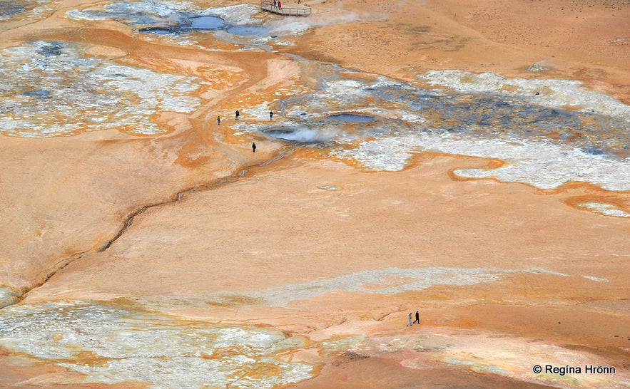 Looking down at the geothermal area Hverarönd from Mt. Námafjall