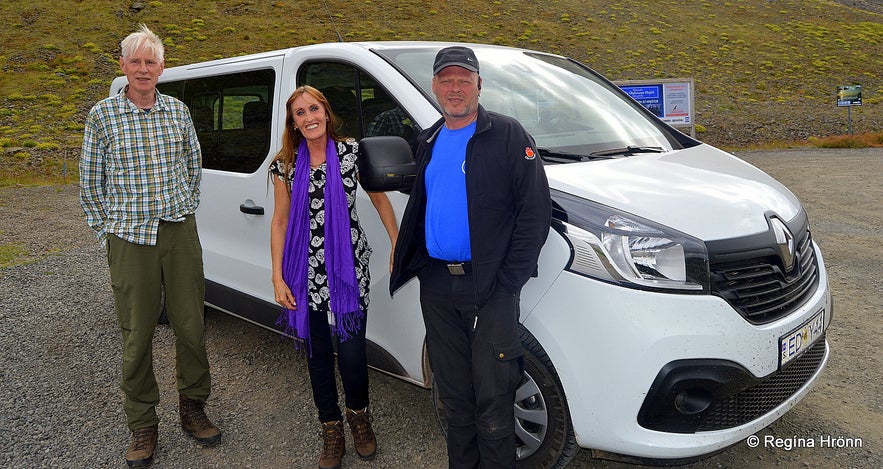 Regína with the guides of the tour of Westfjords