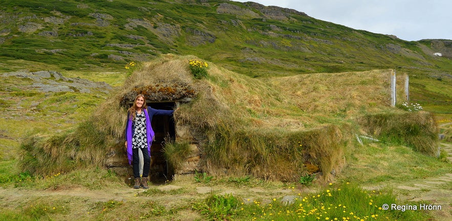 Regína at Sorcerer's Cottage in Bjarnarfjörður in the Westfjords of Iceland - Kotbýli kuklarans