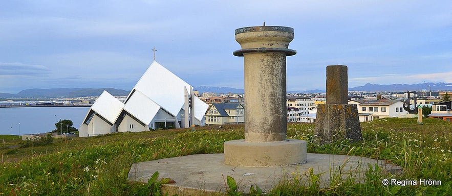 The first view-dial in Iceland on Valhúsahæð hill