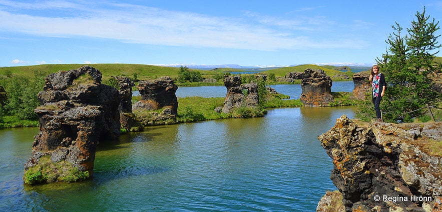 Regína at Kálfaströnd lava pillars Mývatn North-Iceland