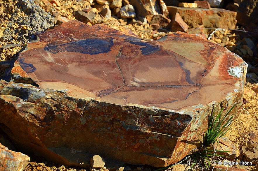 A colourful rock at Mt. Drápuhliðarfjall Snæfellsnes