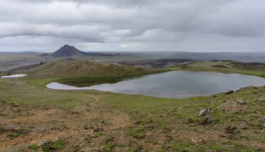 Spákonuvatn is one of many lakes on the Reykjanes Peninsula.