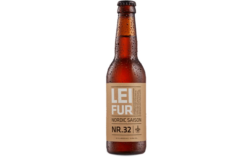 Leifur Nr. 32 Nordic Saison, a floral craft beer from Borg Brugghus and one of the unique beers in Iceland.