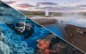 Circuit Combiné Cercle d'Or & Plongée avec Tuba à Silfra depuis Reykjavik