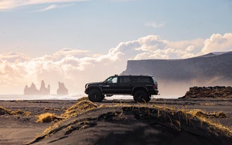 A super jeep will take you across the beautiful terrain of South Iceland.