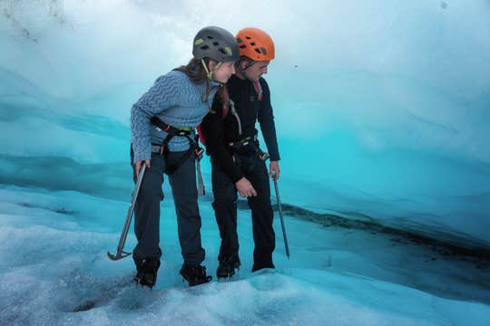 Adventurous 12-Hour Private Glacier Hiking & South Coast Tour With 30-Shot Photo Package From Reykja