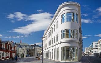 Another look at the historical building of the Reykjavik Konsulat Hotel in Iceland.
