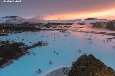 The Blue Lagoon features milky-blue waters.