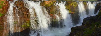 The extraordinary Kolufossar waterfalls in Kolugljúfur Canyon in North-Iceland