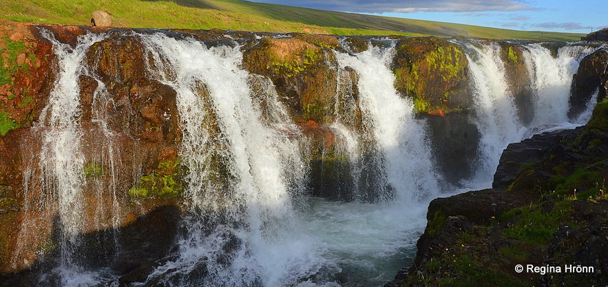 Kolufossar waterfalls in Kolugljúfur canyon