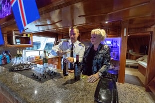 Champagne on a luxury cruise.