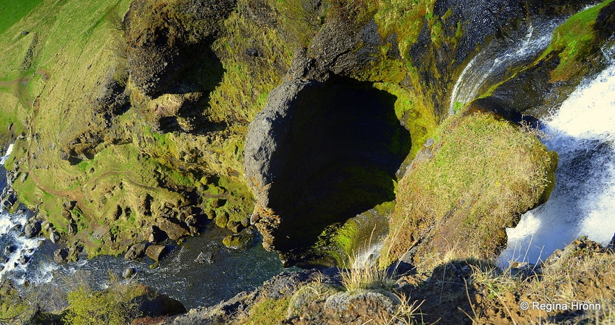 Gluggafoss waterfall from above