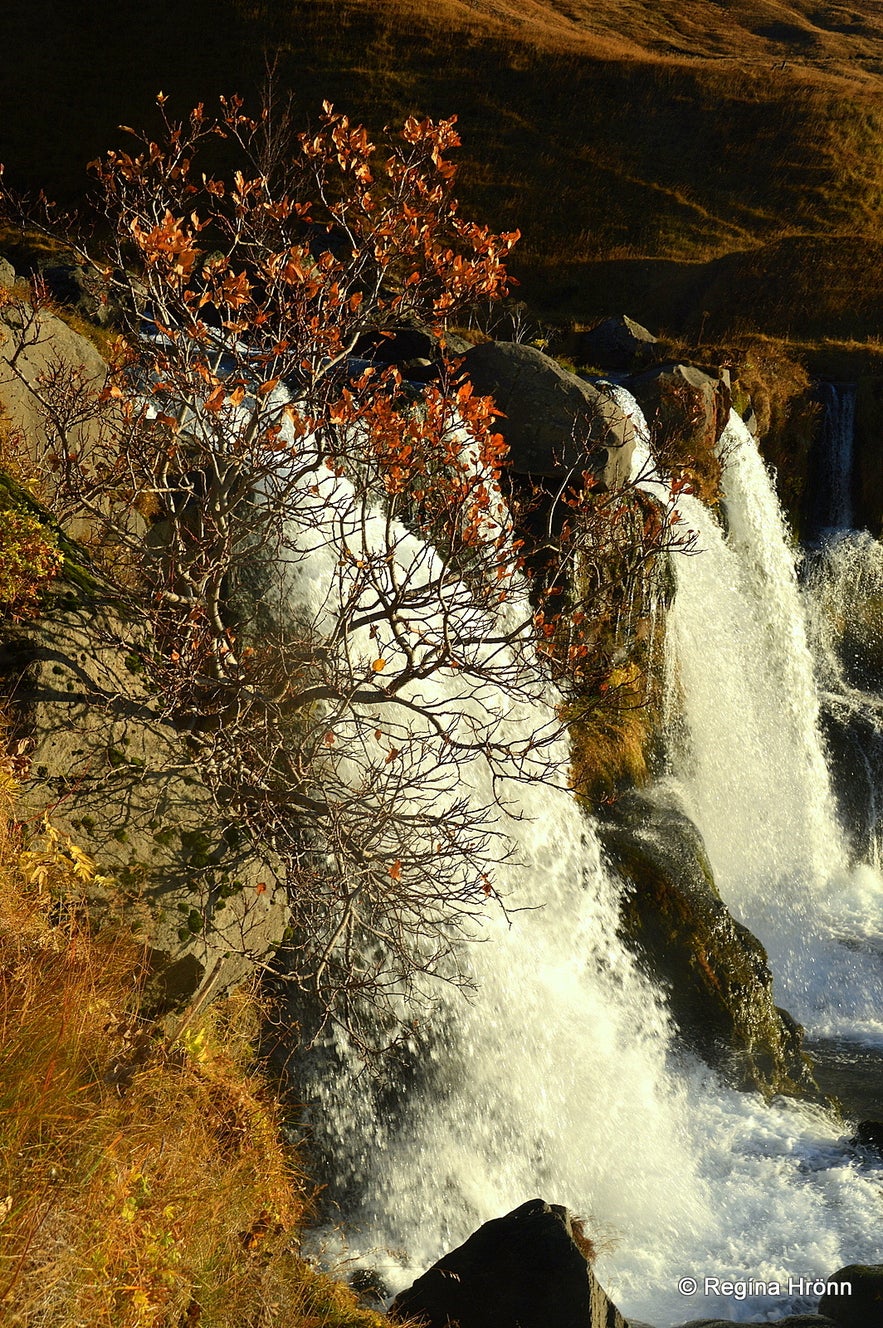 Gluggafoss waterfall in autumn