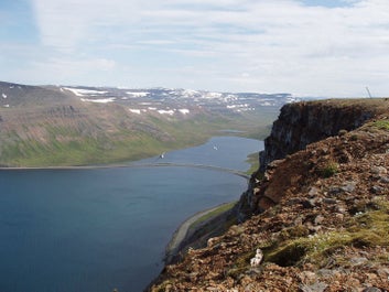 A view from the mountains of Hornstrandir.