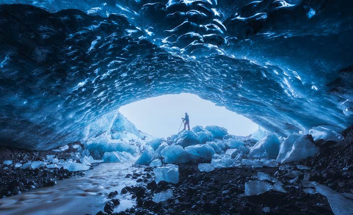 Gletsjerwandeling & IJsgrotten Tocht van 6 Uur met Super Jeep in Vatnajokull met Transfer vanuit Jokulsarlon