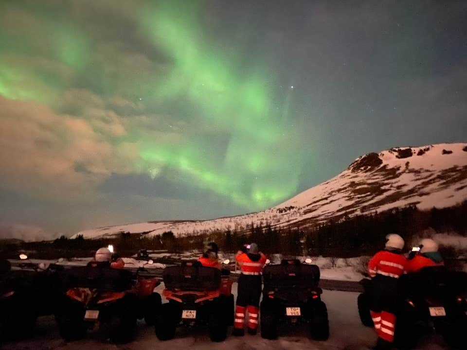 Excursion en quad pour observer les aurores boréales avec transfert depuis Reykjavik