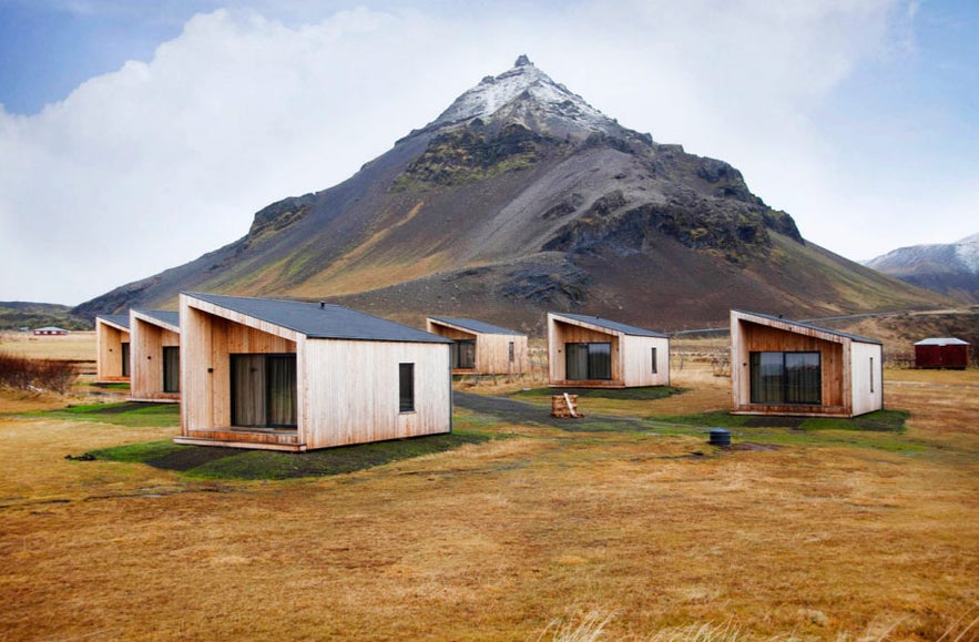Arnarstapi Center's cottages offer a cozy retreat with beautiful views of the surrounding landscape.