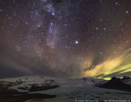 The auroras dance over the landscapes of Iceland.