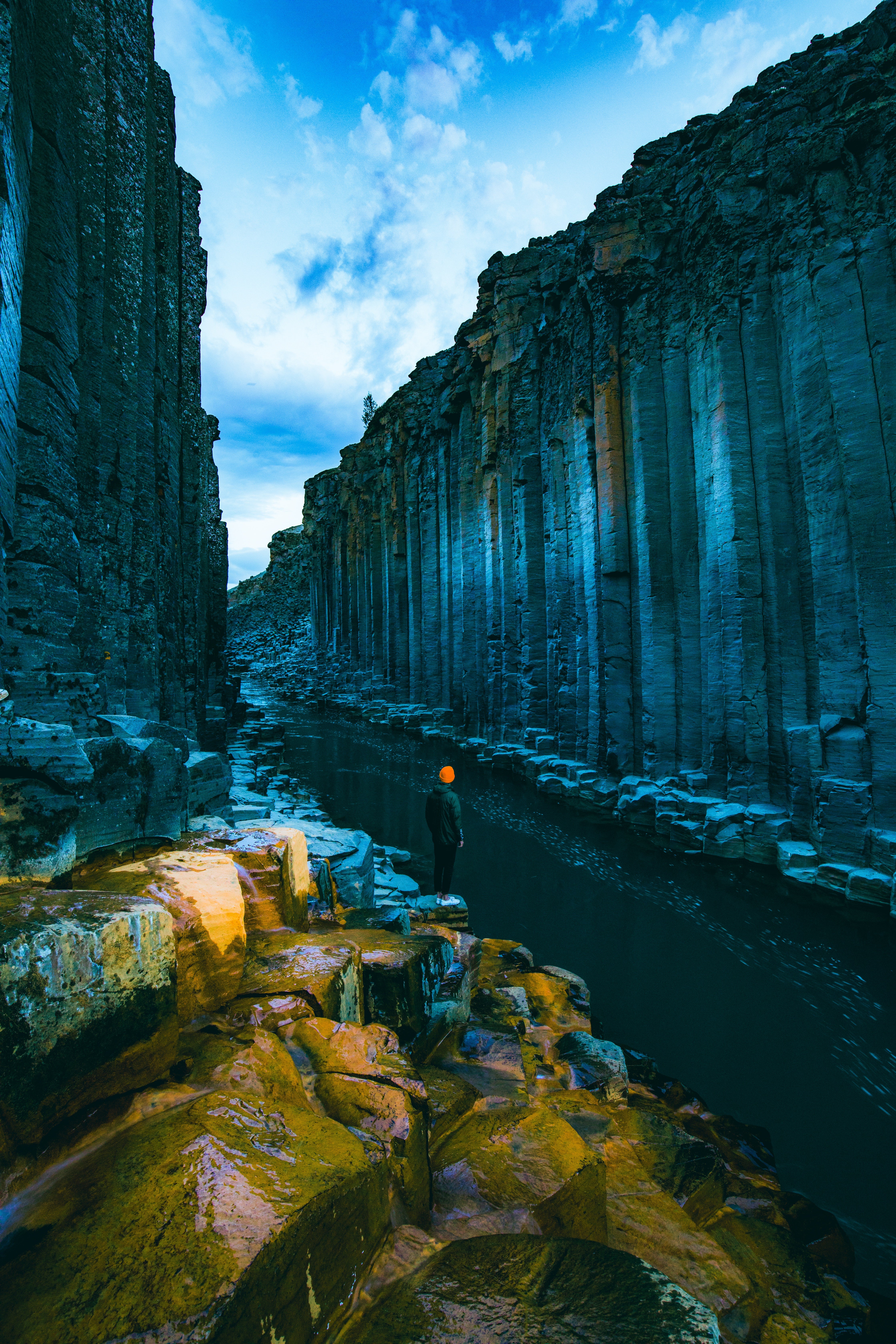The towering basalt walls of Studlagil Canyon looks stunning up close.