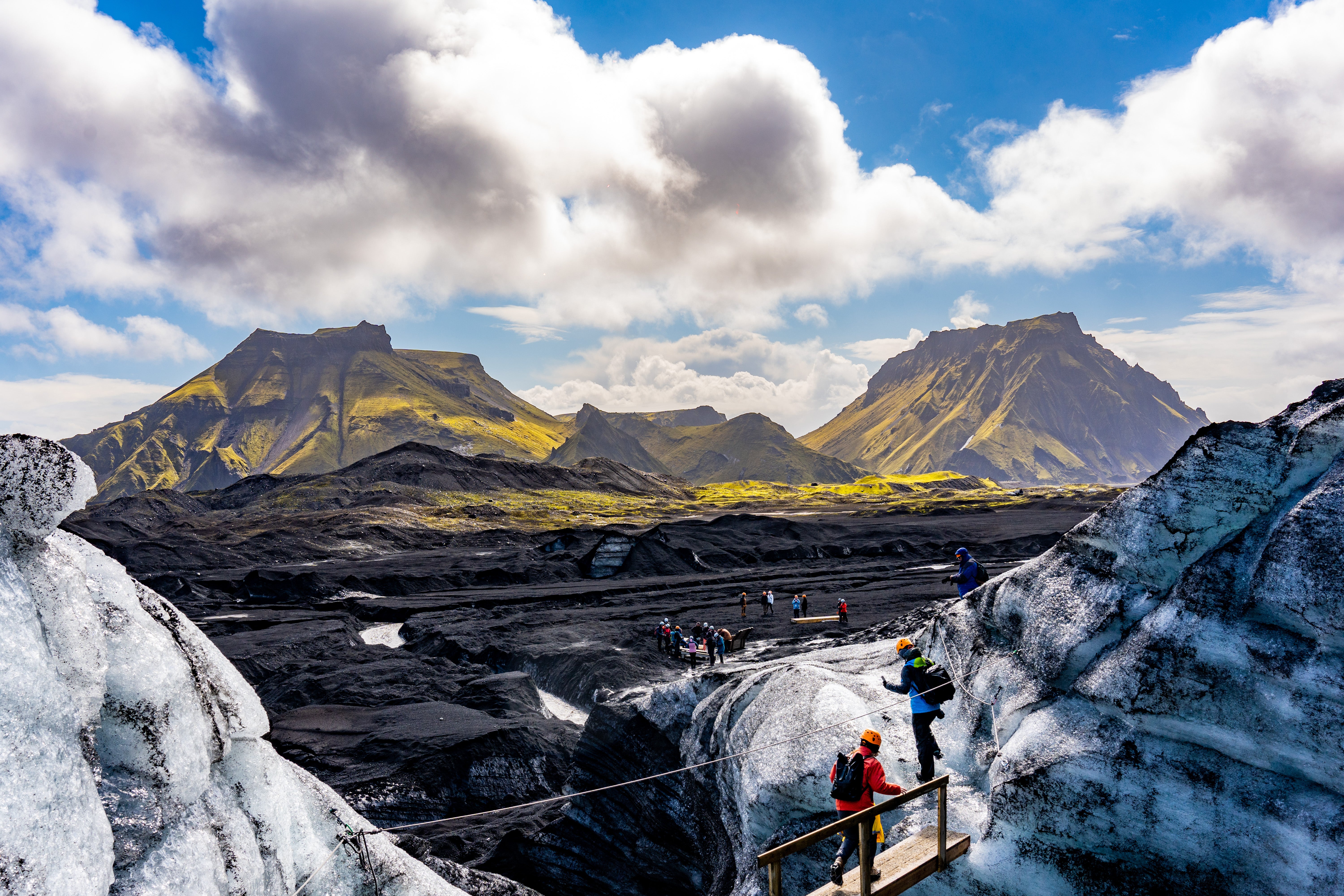 A short hike on the South Coast leads to the Katla Ice Cave.