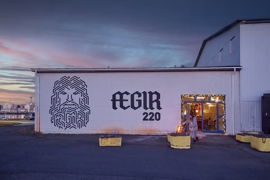 &AElig;gir 220 is a bar and event hall located by the harbor in the town of Hafnarfjordur.