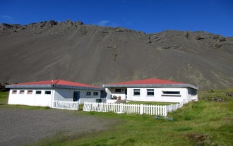 Raudaberg II Guesthouse is right by a mountain.