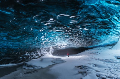 Ice caving is a thrilling activity to do during winter in Iceland.