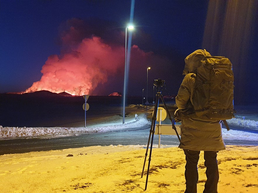 Sundhnukagigar eruptions could be seen from a long distance