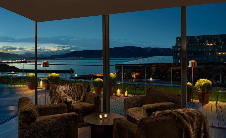 The roof Reykjavik at twilight