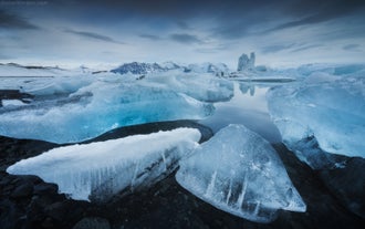 Glistening icebergs fill Jokulsarlon Glacier Lagoon, the 'Crown Jewel of Iceland.'
