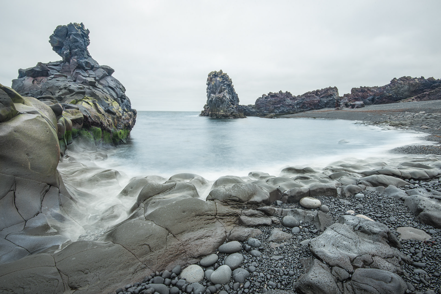 Panoramic view of Dritvík Cove